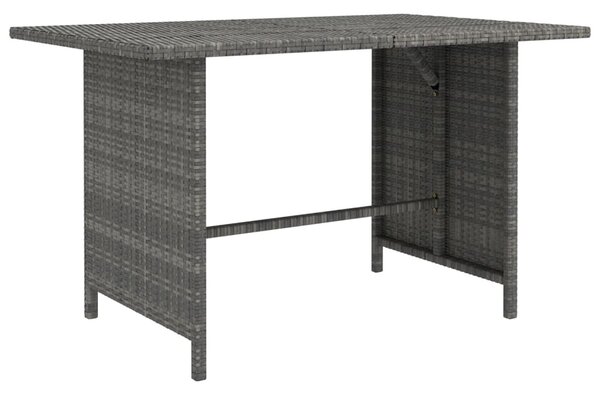 Szürke polyrattan kerti étkezőasztal 110 x 70 x 65 cm