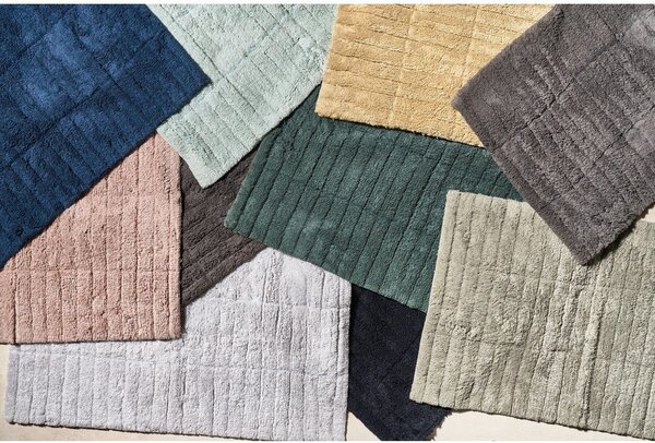 Tiles sötétkék pamut fürdőszobai kilépő, 80 x 50 cm - Zone