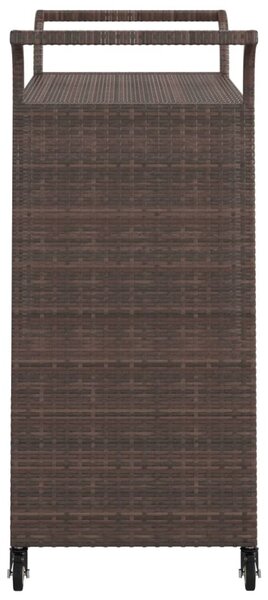 Barna polyrattan bárkocsi fiókkal 100 x 45 x 97 cm