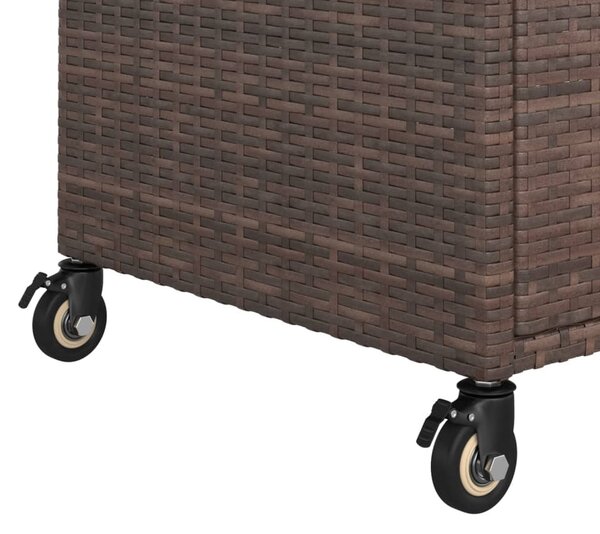 Barna polyrattan bárkocsi fiókkal 100 x 45 x 97 cm