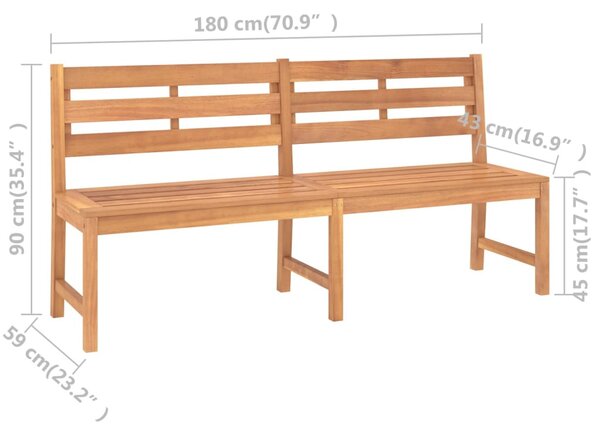 Tömör tíkfa kerti pad 180 cm