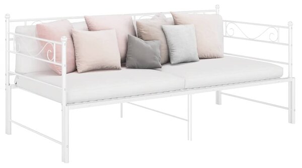 VidaXL fehér fém kihúzható kanapéágy-keret 90 x 200 cm