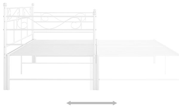 VidaXL fehér fém kihúzható kanapéágy-keret 90 x 200 cm