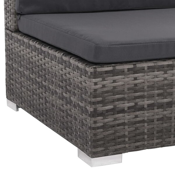 VidaXL 8 darabos szürke polyrattan kerti bútor szett párnákkal