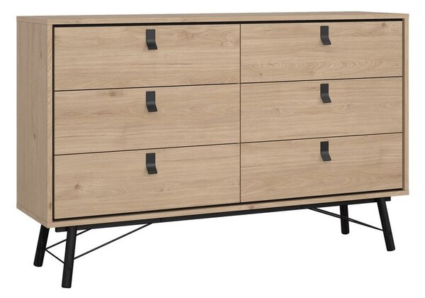 Natúr színű alacsony komód tölgyfa dekorral 153x95 cm Ry – Tvilum