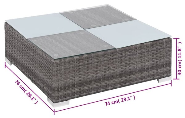 VidaXL 8 darabos szürke polyrattan kerti bútor szett párnákkal