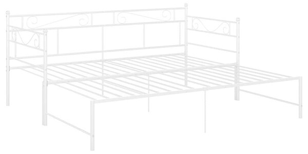 VidaXL fehér fém kihúzható kanapéágy-keret 90 x 200 cm