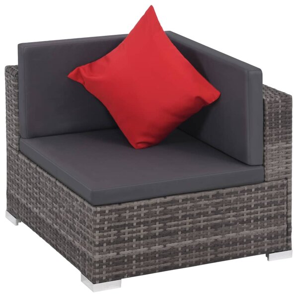 VidaXL 8 darabos szürke polyrattan kerti bútor szett párnákkal