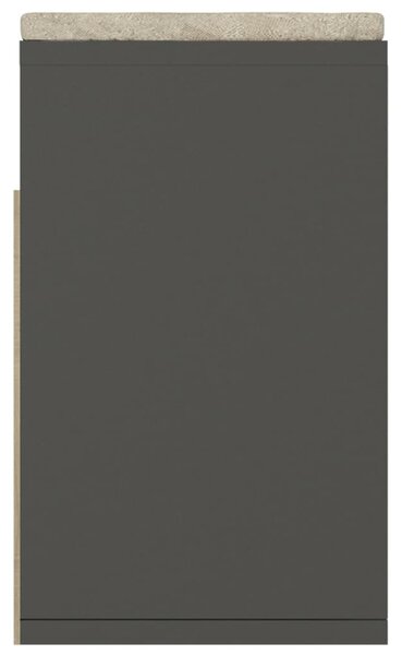 Szürke szerelt fa cipőtároló pad párnával 104 x 30 x 49 cm
