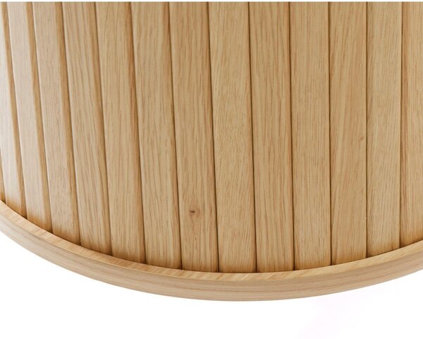 Natúr színű komód tolóajtóval, tölgyfa dekorral 120x76x45 cm Nola – Unique Furniture