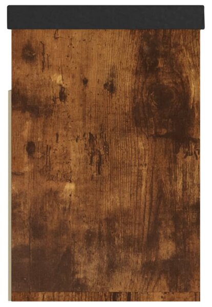 Füstös tölgy szerelt fa cipőtároló pad párnával 80 x 30 x 47 cm