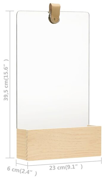 Tömör fenyőfa fali tükör 23 x 39,5 cm