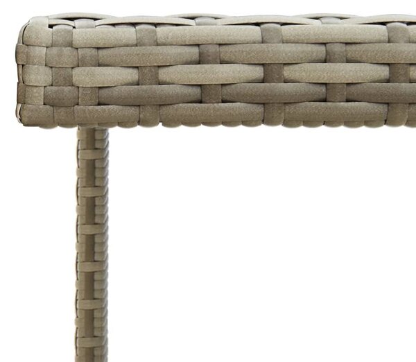 Szürke polyrattan és üveg kerti asztal 109 x 107 x 74 cm
