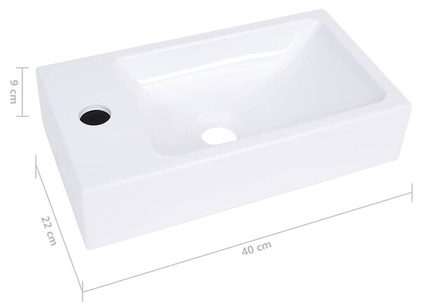 Fehér SMC mosdókagyló 400 x 220 x 90 mm