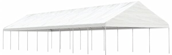 Fehér polietilén pavilon tetővel 20,07 x 5,88 x 3,75 m