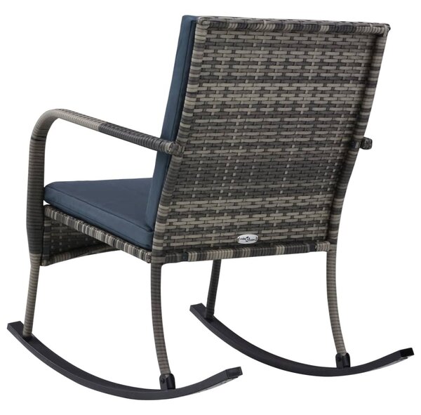 Antracitszürke polyrattan kerti hintaszék