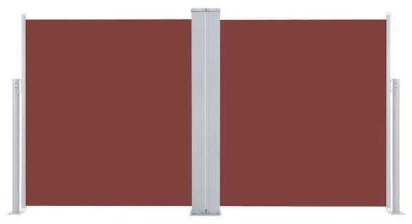 Barna behúzható oldalsó napellenző 120 x 600 cm