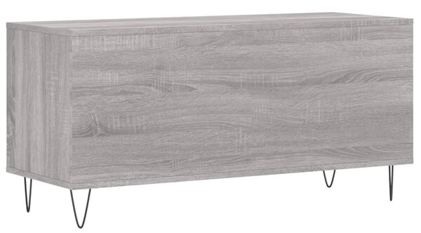 Szürke sonoma színű szerelt fa hanglemezszekrény 100x38x48 cm