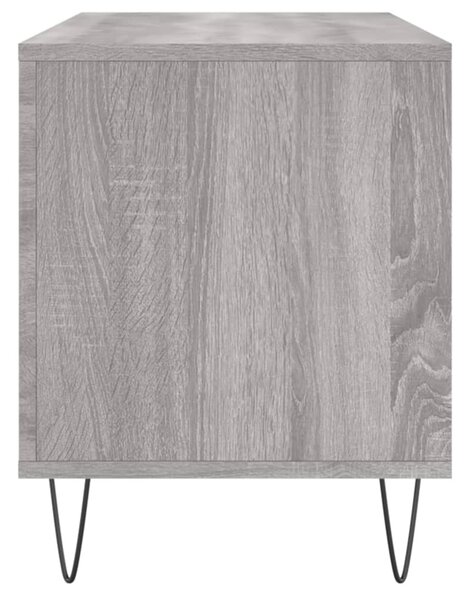 Szürke sonoma színű szerelt fa hanglemezszekrény 100x38x48 cm
