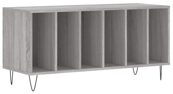 Szürke sonoma színű szerelt fa hanglemezszekrény 100x38x48 cm