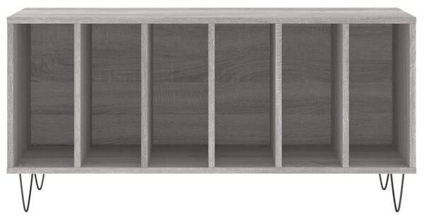 Szürke sonoma színű szerelt fa hanglemezszekrény 100x38x48 cm