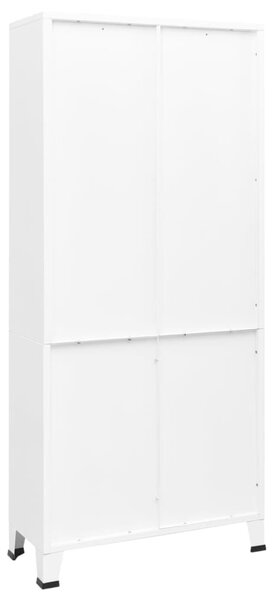 Fehér ipari stílusú acél könyvespolc 80 x 32 x 180 cm