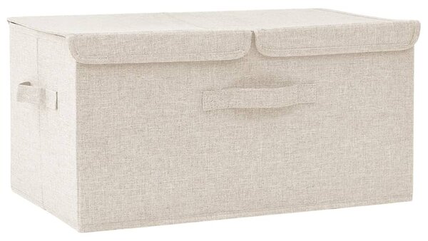 Krémszínű szövet tárolódoboz 50 x 30 x 25 cm