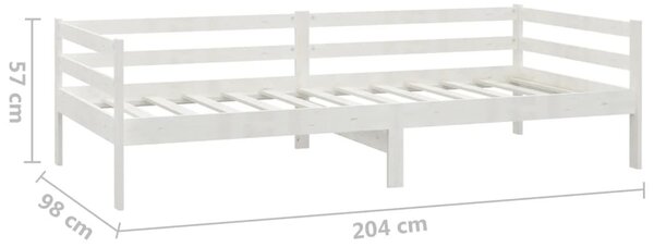 Fehér tömör fenyőfa dívány fiókokkal 90 x 200 cm