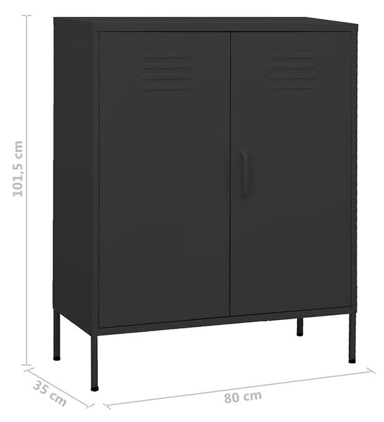 VidaXL antracitszürke acél tárolószekrény 80 x 35 x 101,5 cm