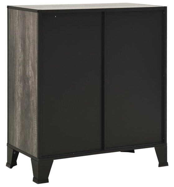 Szürke fém és MDF tárolószekrény 72 x 36 x 82 cm