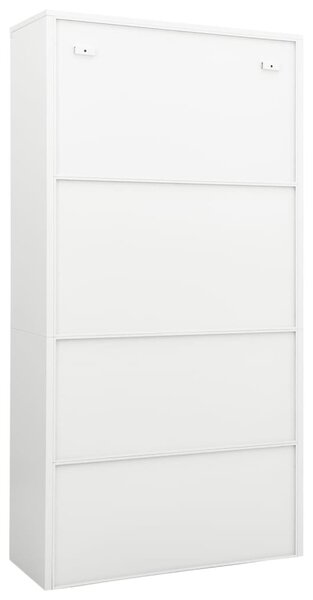 Fehér acél irodai szekrény 90 x 40 x 180 cm