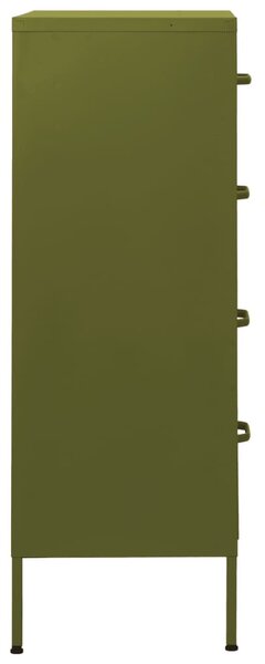Olívazöld acél fiókos szekrény 80 x 35 x 101,5 cm