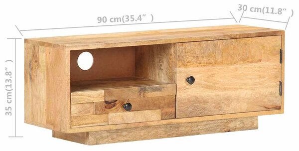 Tömör mangófa TV-szekrény 90 x 30 x 35 cm