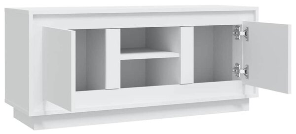 Fehér szerelt fa TV-szekrény 102 x 35 x 45 cm
