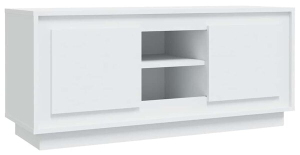 Fehér szerelt fa TV-szekrény 102 x 35 x 45 cm