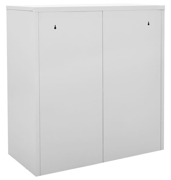 Világosszürke és piros acél zárható szekrény 90 x 45 x 92,5 cm