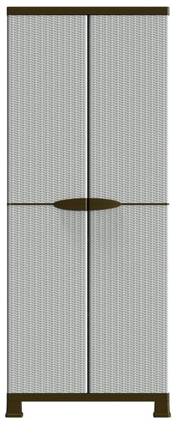 Rattanstílusú műanyag szekrény 68 x 39 x 171,5 cm