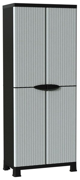Rattanstílusú műanyag szekrény 68 x 39 x 171,5 cm