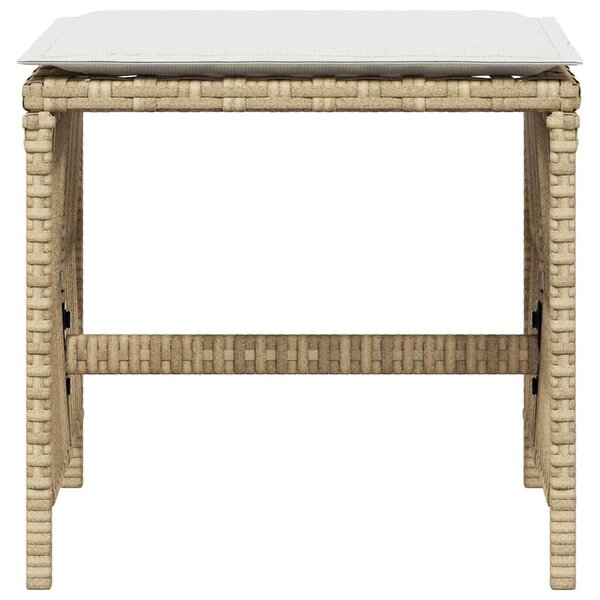 VidaXL 4 db bézs polyrattan kerti szék párnával 41 x 41 x 36 cm