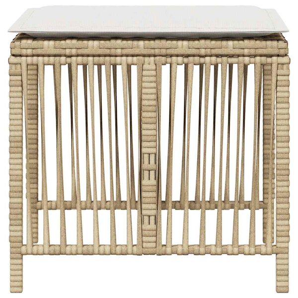 VidaXL 4 db bézs polyrattan kerti szék párnával 41 x 41 x 36 cm