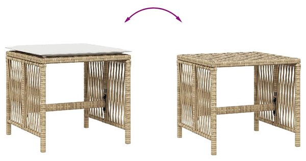 VidaXL 4 db bézs polyrattan kerti szék párnával 41 x 41 x 36 cm