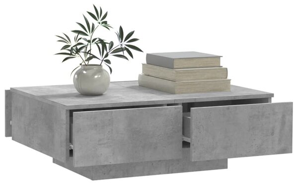 Betonszürke szerelt fa dohányzóasztal 90 x 60 x 31 cm