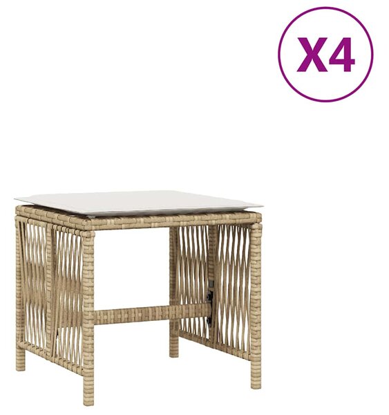 VidaXL 4 db bézs polyrattan kerti szék párnával 41 x 41 x 36 cm