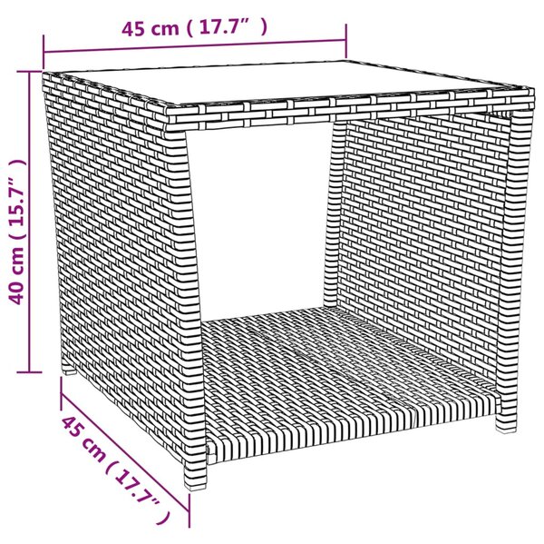 VidaXL 3 részes szürke polyrattan kerti étkezőgarnitúra párnával