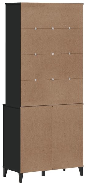 VIKEN fekete tömör fenyőfa magasszekrény 80 x 40 x 190 cm