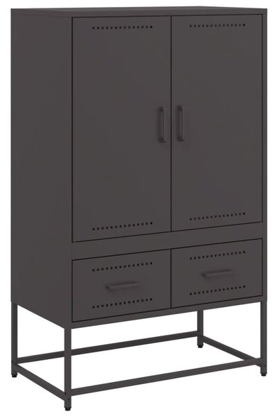 Fekete acél magasszekrény 68x39x111,5 cm