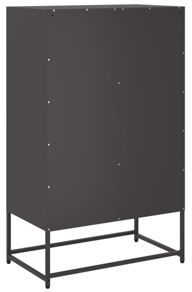 Fekete acél magasszekrény 68x39x111,5 cm