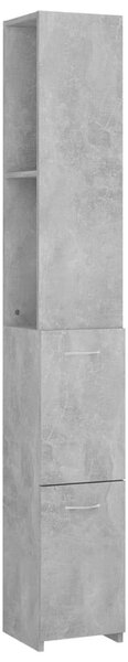 Betonszürke szerelt fa fürdőszobaszekrény 25x26,5x170 cm