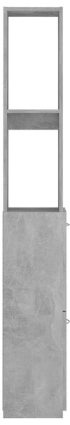 Betonszürke szerelt fa fürdőszobaszekrény 25x26,5x170 cm