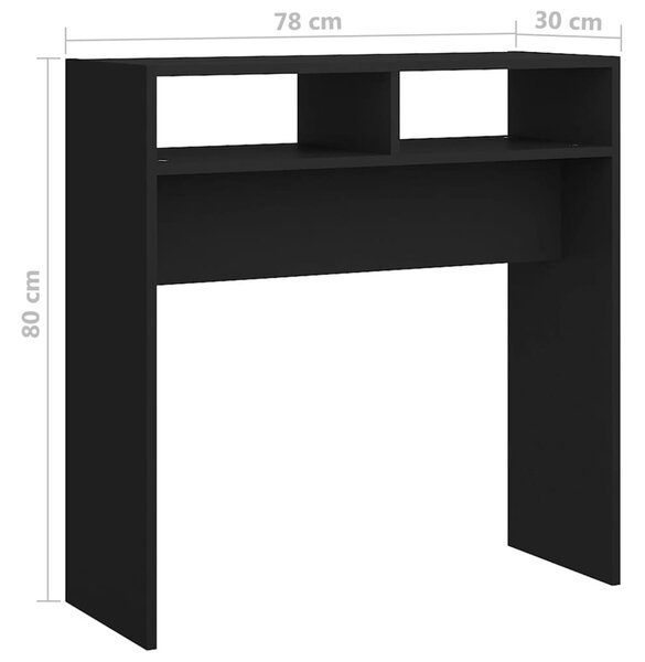Fekete szerelt fa tálalóasztal 78 x 30 x 80 cm